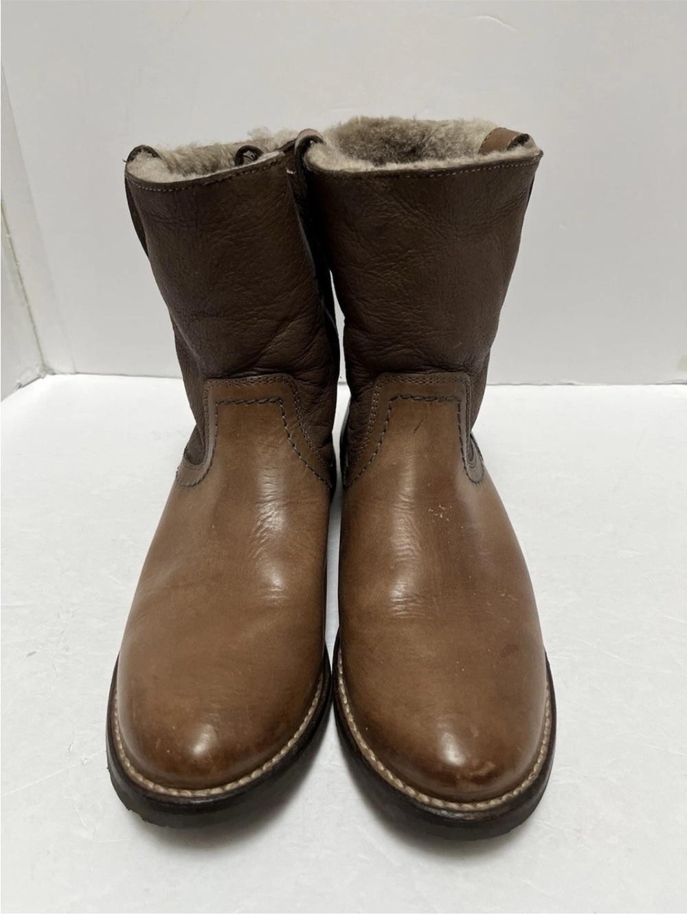 Frye Celia shearling Women's Fleece-Lined Brown Leather Winter Boots